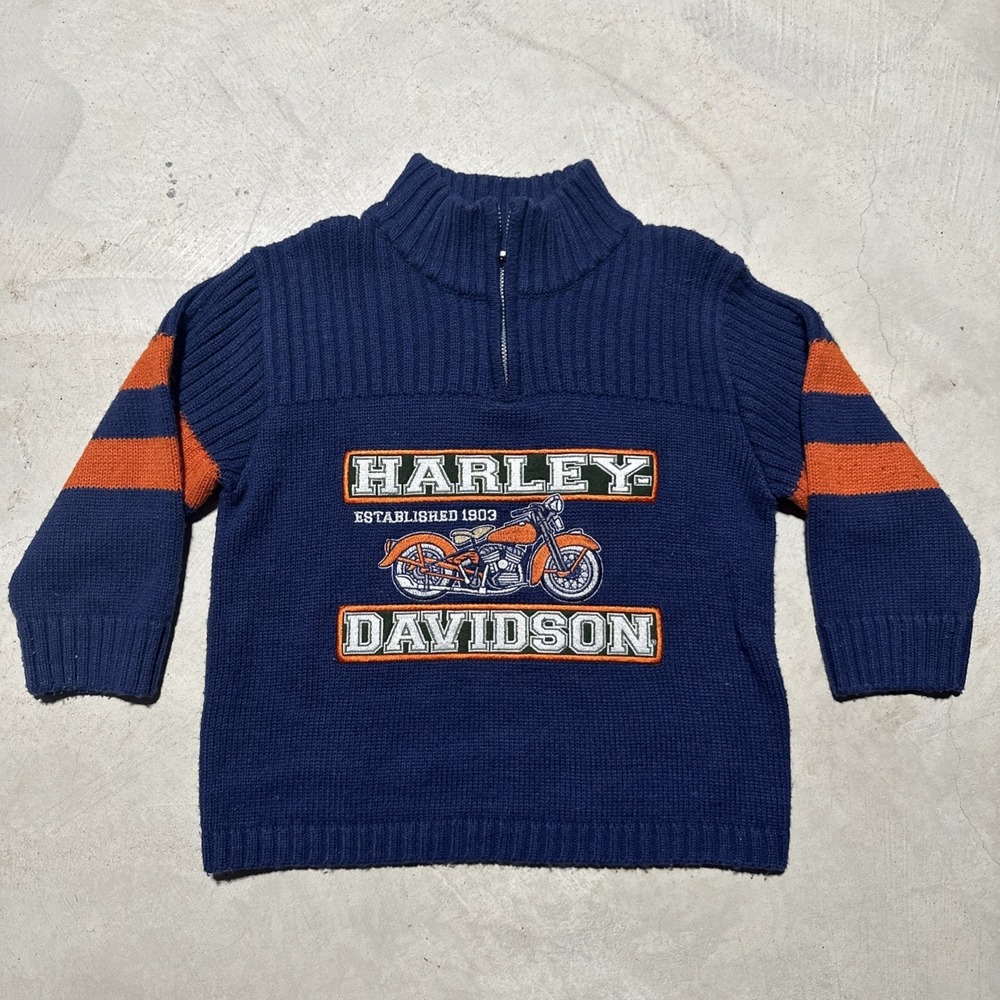 Vintage Harley-Davidson Kids Youth Sweatshirt Size 6 Embroidered Motorcycle